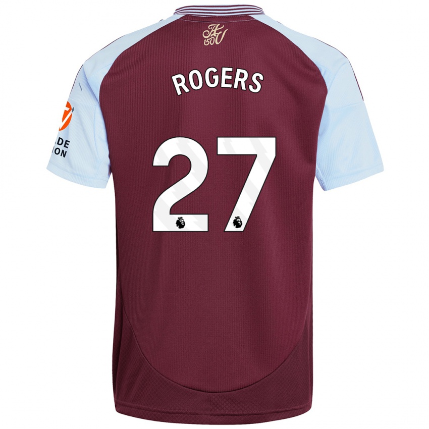 Hombre Camiseta Morgan Rogers #27 Borgoña Azul Cielo 1ª Equipación 2024/25 La Camisa México