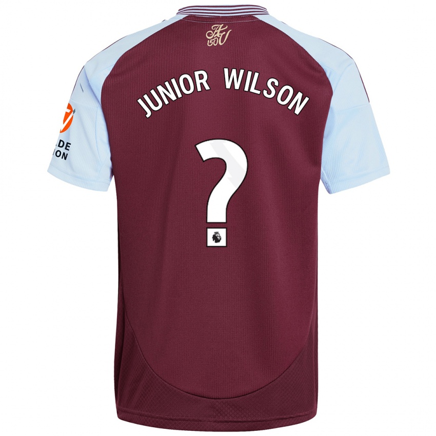 Hombre Camiseta Junior Wilson #0 Borgoña Azul Cielo 1ª Equipación 2024/25 La Camisa México