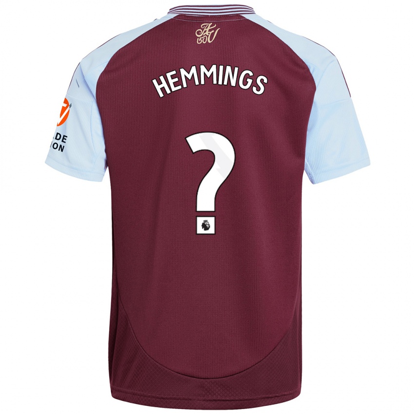 Hombre Camiseta George Hemmings #0 Borgoña Azul Cielo 1ª Equipación 2024/25 La Camisa México