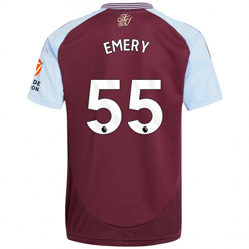 Hombre Camiseta Lander Emery #55 Borgoña Azul Cielo 1ª Equipación 2024/25 La Camisa México