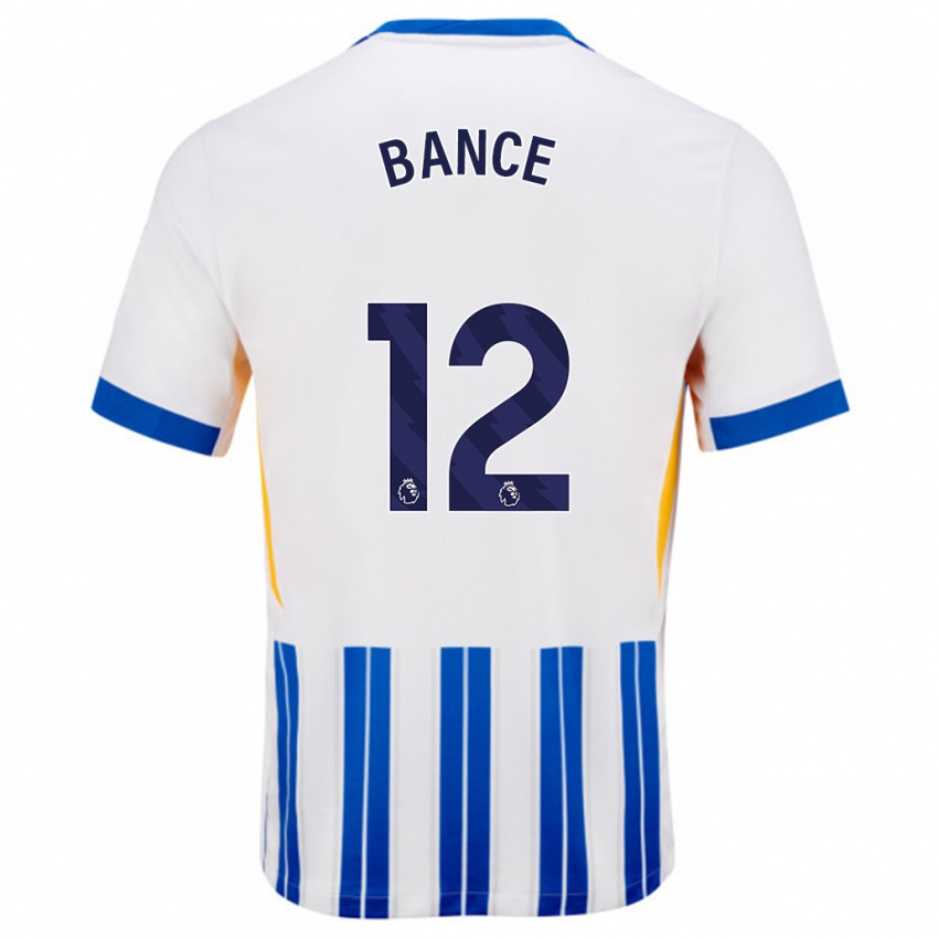 Hombre Camiseta Libby Bance #12 Blanco Azul Rayas 1ª Equipación 2024/25 La Camisa México