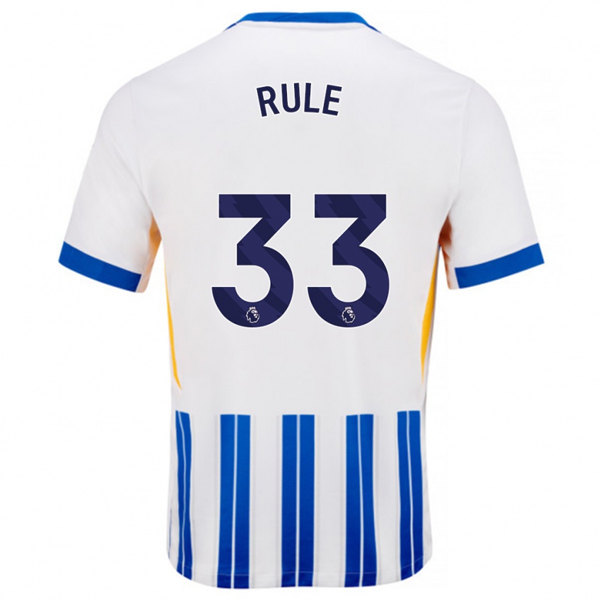 Hombre Camiseta Charlize Jayde Rule #33 Blanco Azul Rayas 1ª Equipación 2024/25 La Camisa México