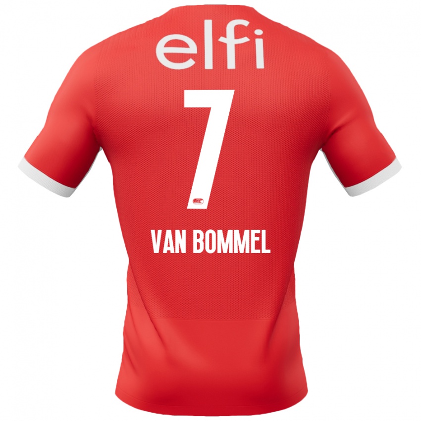 Hombre Camiseta Ruben Van Bommel #7 Rojo Blanco 1ª Equipación 2024/25 La Camisa México