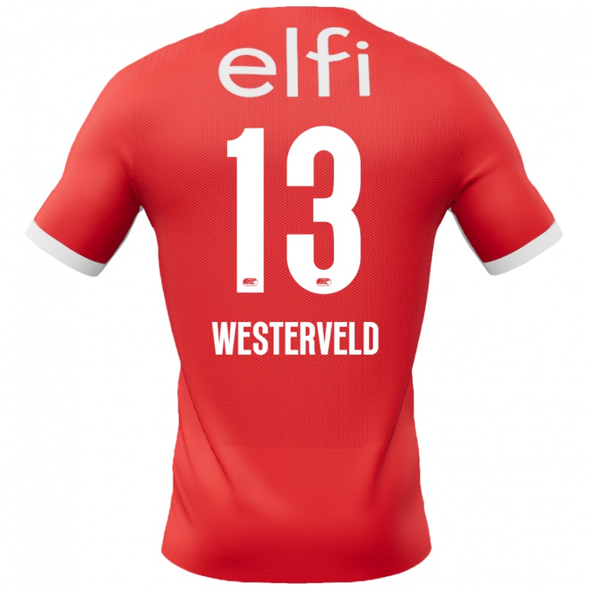 Hombre Camiseta Sem Westerveld #13 Rojo Blanco 1ª Equipación 2024/25 La Camisa México