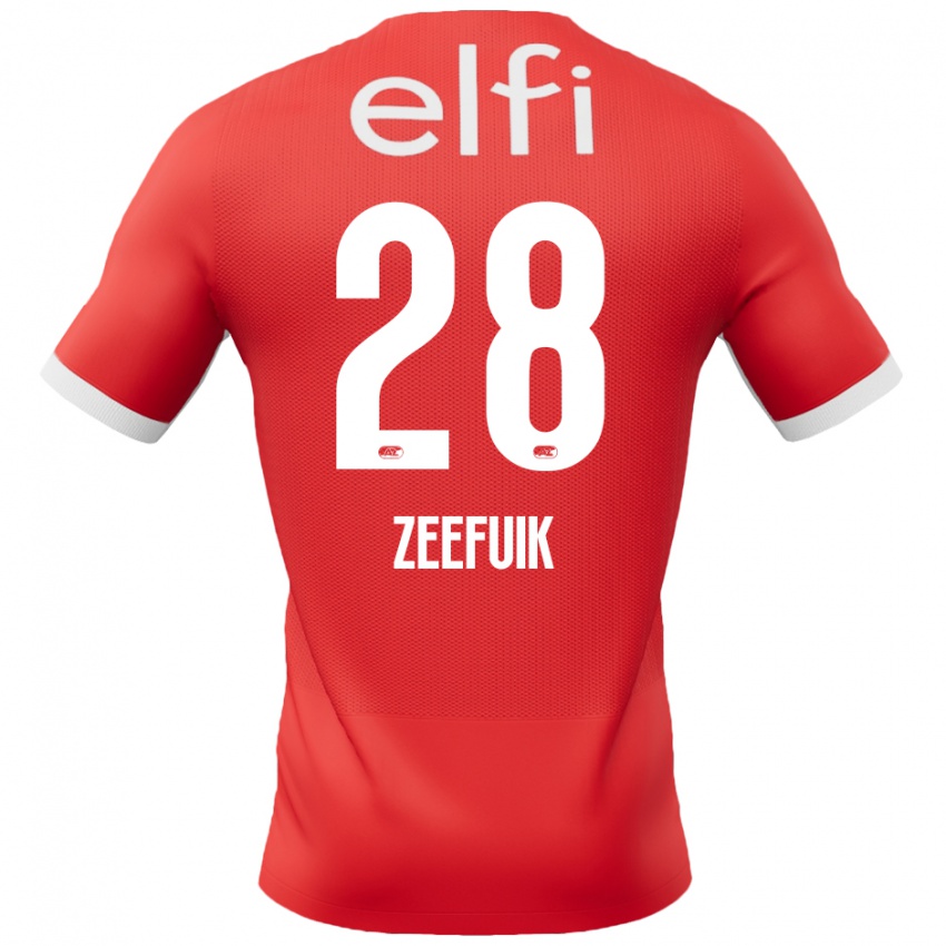 Hombre Camiseta Lequincio Zeefuik #28 Rojo Blanco 1ª Equipación 2024/25 La Camisa México