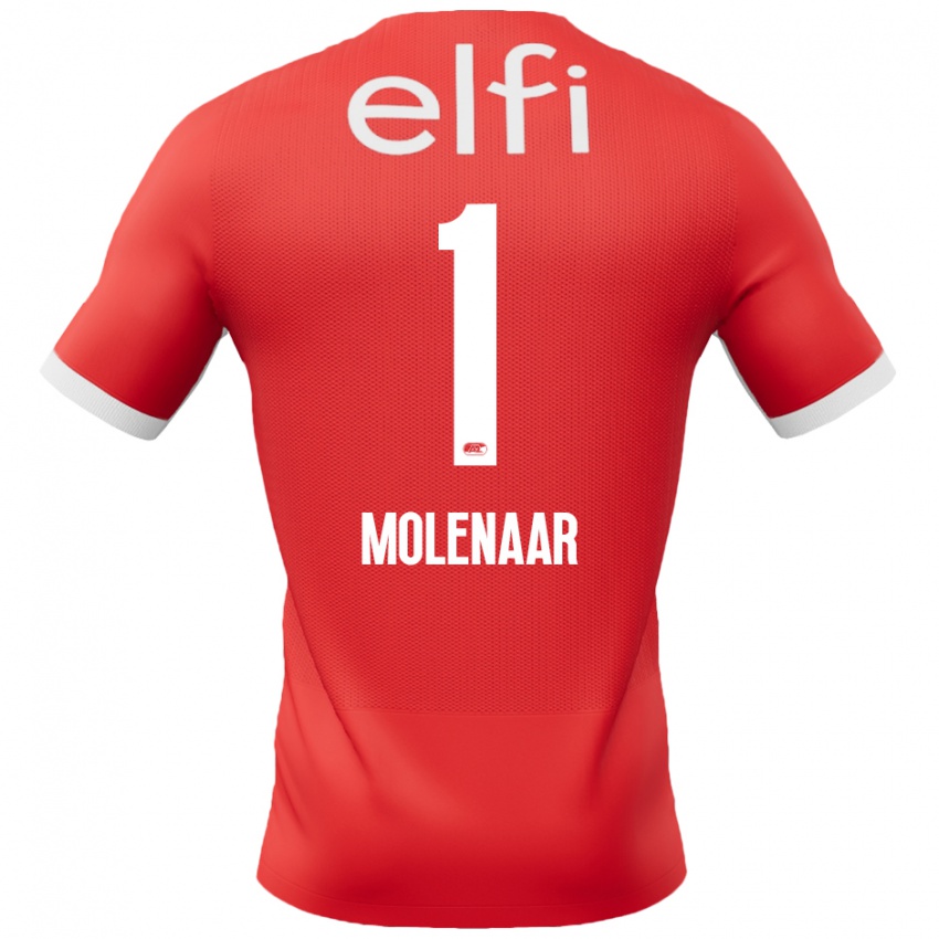 Hombre Camiseta Finn Molenaar #1 Rojo Blanco 1ª Equipación 2024/25 La Camisa México