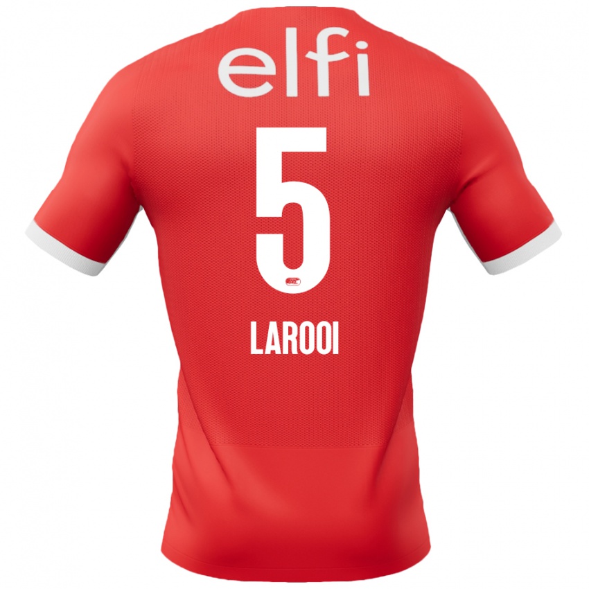 Hombre Camiseta Finn Larooi #5 Rojo Blanco 1ª Equipación 2024/25 La Camisa México