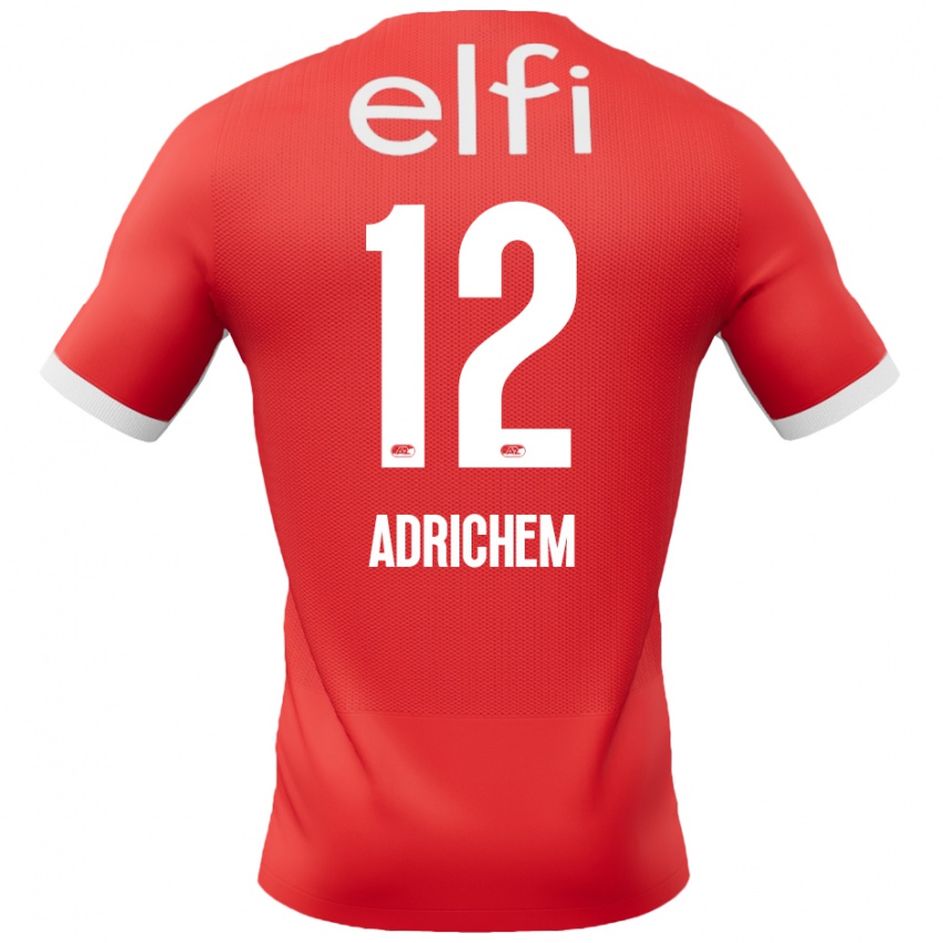 Hombre Camiseta Mees Adrichem #12 Rojo Blanco 1ª Equipación 2024/25 La Camisa México