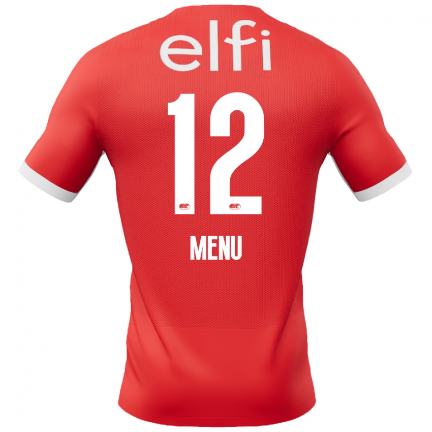 Hombre Camiseta Mathijs Menu #12 Rojo Blanco 1ª Equipación 2024/25 La Camisa México