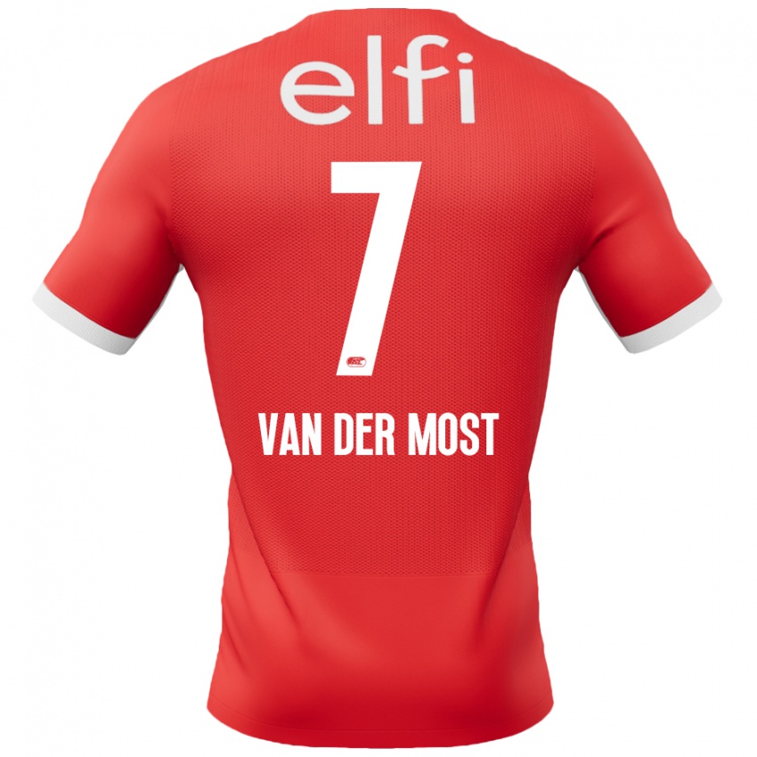 Hombre Camiseta Veerle Van Der Most #7 Rojo Blanco 1ª Equipación 2024/25 La Camisa México