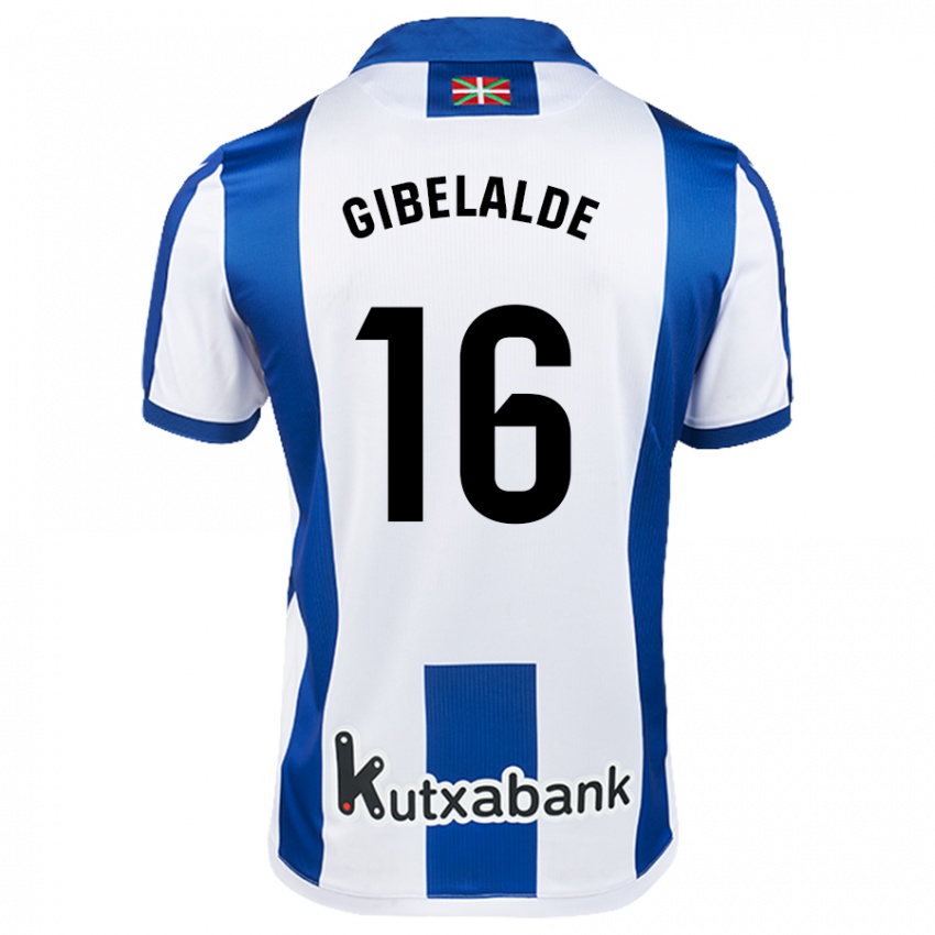 Hombre Camiseta Manex Gibelalde #16 Blanco Azul 1ª Equipación 2024/25 La Camisa México