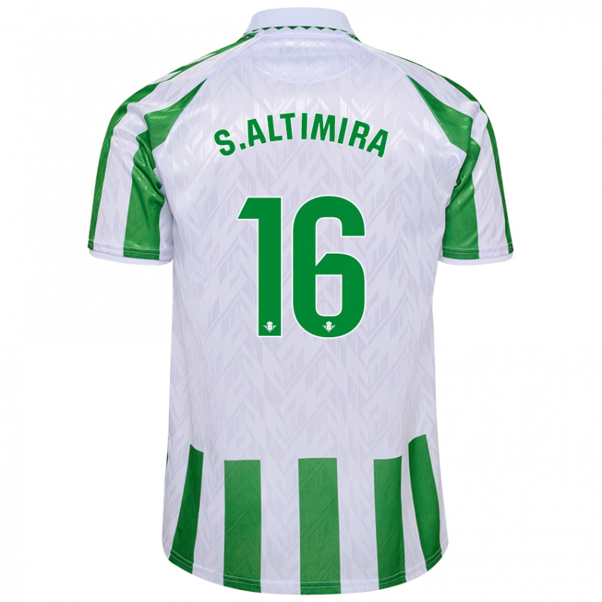 Hombre Camiseta Sergi Altimira #16 Verde Rayas Blancas 1ª Equipación 2024/25 La Camisa México