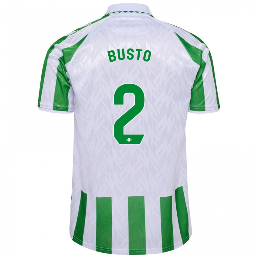 Hombre Camiseta Pablo Busto #2 Verde Rayas Blancas 1ª Equipación 2024/25 La Camisa México