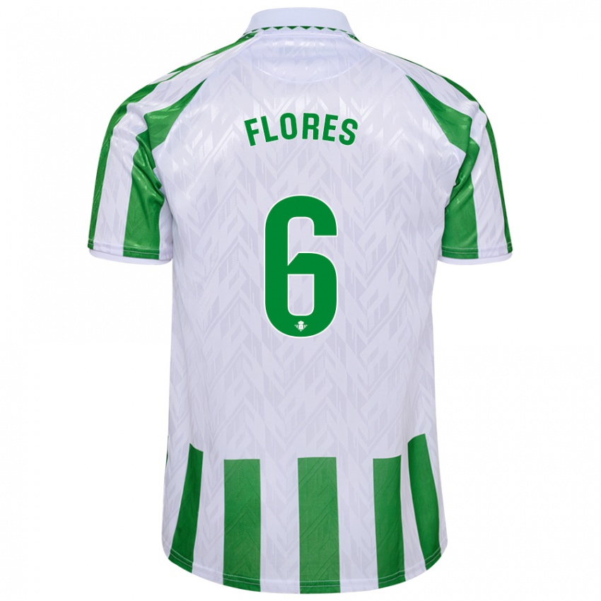 Hombre Camiseta Mateo Flores #6 Verde Rayas Blancas 1ª Equipación 2024/25 La Camisa México