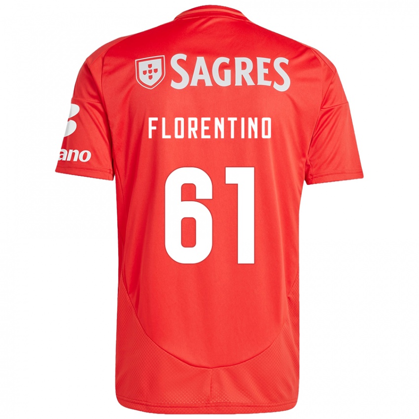 Hombre Camiseta Florentino #61 Rojo Blanco 1ª Equipación 2024/25 La Camisa México