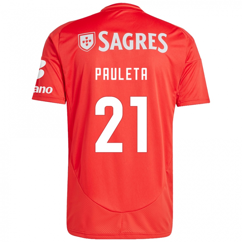 Hombre Camiseta Pauleta #21 Rojo Blanco 1ª Equipación 2024/25 La Camisa México