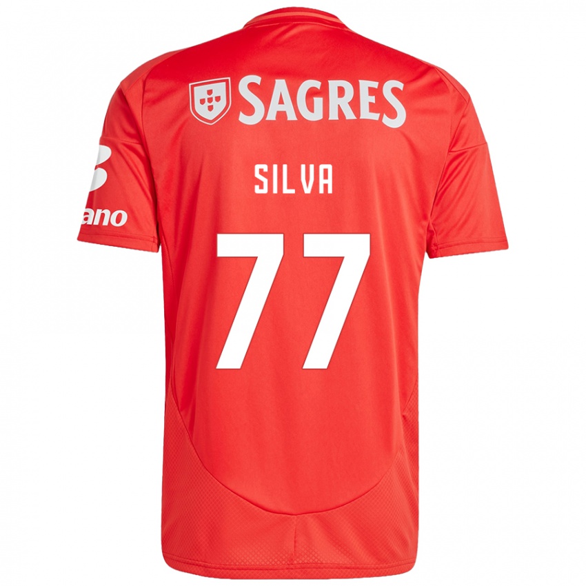 Hombre Camiseta Jessica Silva #77 Rojo Blanco 1ª Equipación 2024/25 La Camisa México