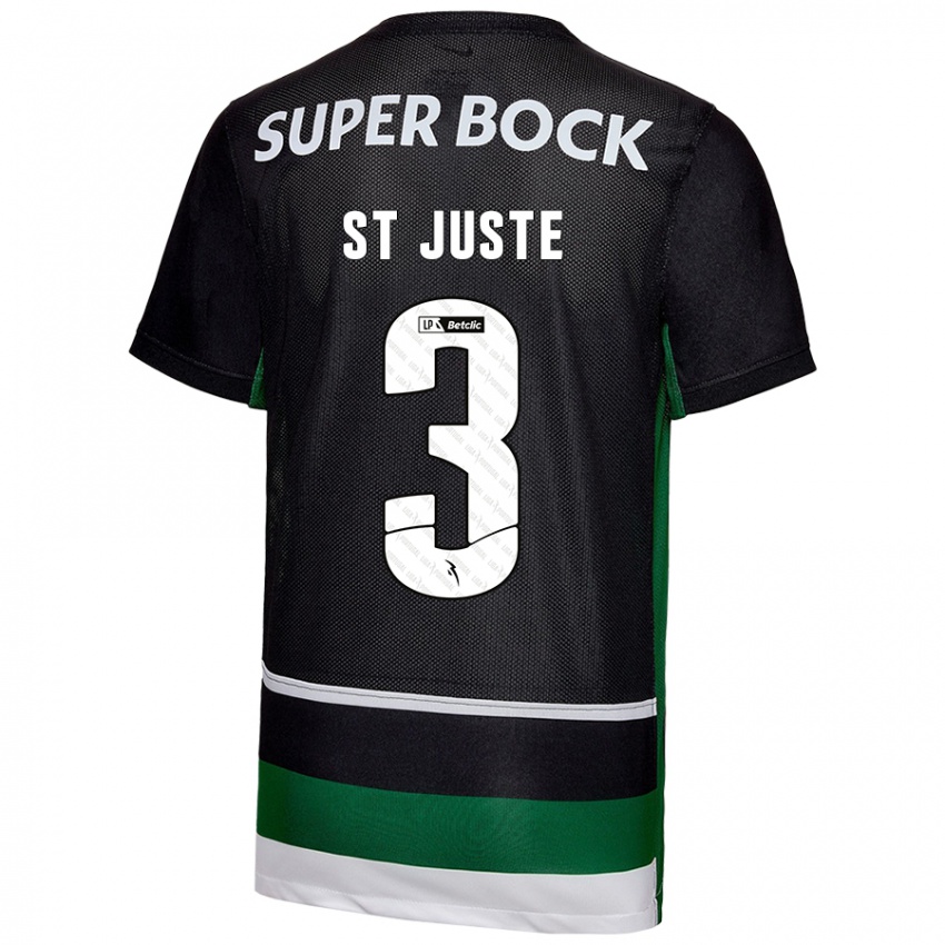 Hombre Camiseta Jerry St. Juste #3 Negro Blanco Verde 1ª Equipación 2024/25 La Camisa México