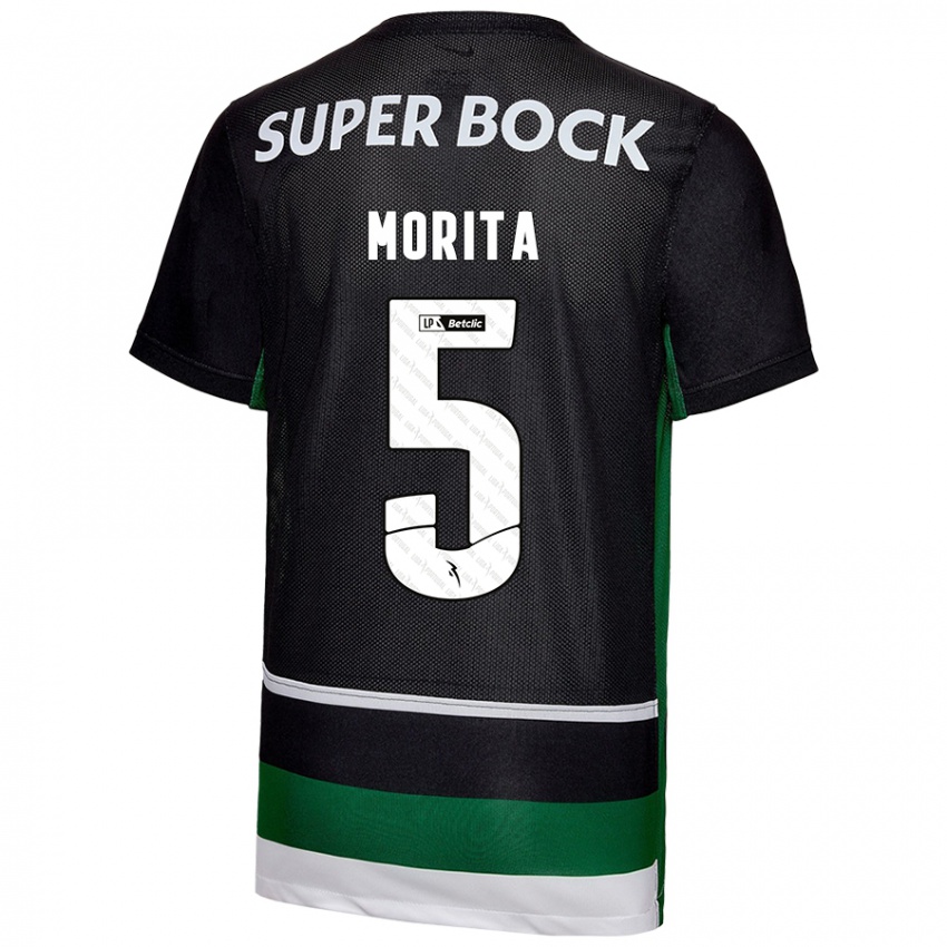 Hombre Camiseta Hidemasa Morita #5 Negro Blanco Verde 1ª Equipación 2024/25 La Camisa México