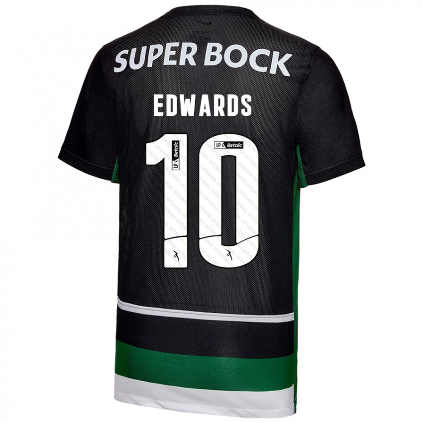 Hombre Camiseta Marcus Edwards #10 Negro Blanco Verde 1ª Equipación 2024/25 La Camisa México