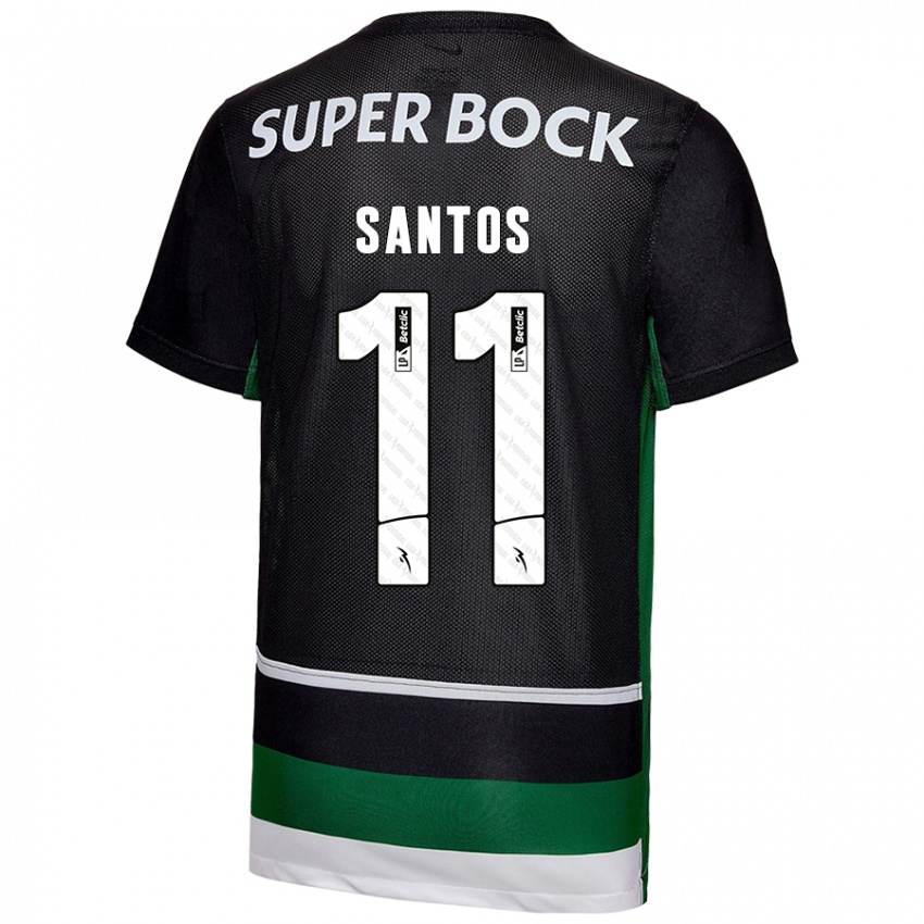 Hombre Camiseta Nuno Santos #11 Negro Blanco Verde 1ª Equipación 2024/25 La Camisa México