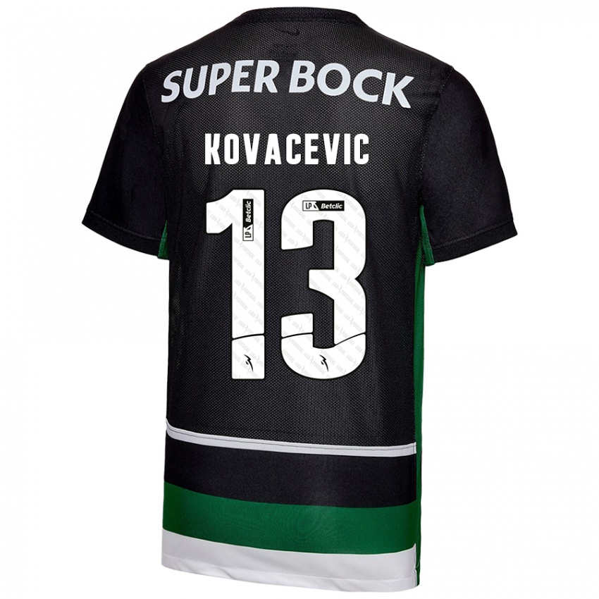 Hombre Camiseta Vladan Kovacevic #13 Negro Blanco Verde 1ª Equipación 2024/25 La Camisa México