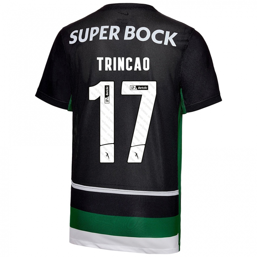 Hombre Camiseta Trincão #17 Negro Blanco Verde 1ª Equipación 2024/25 La Camisa México