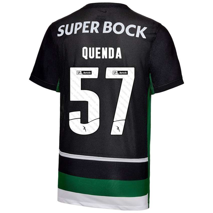 Hombre Camiseta Geovany Quenda #57 Negro Blanco Verde 1ª Equipación 2024/25 La Camisa México