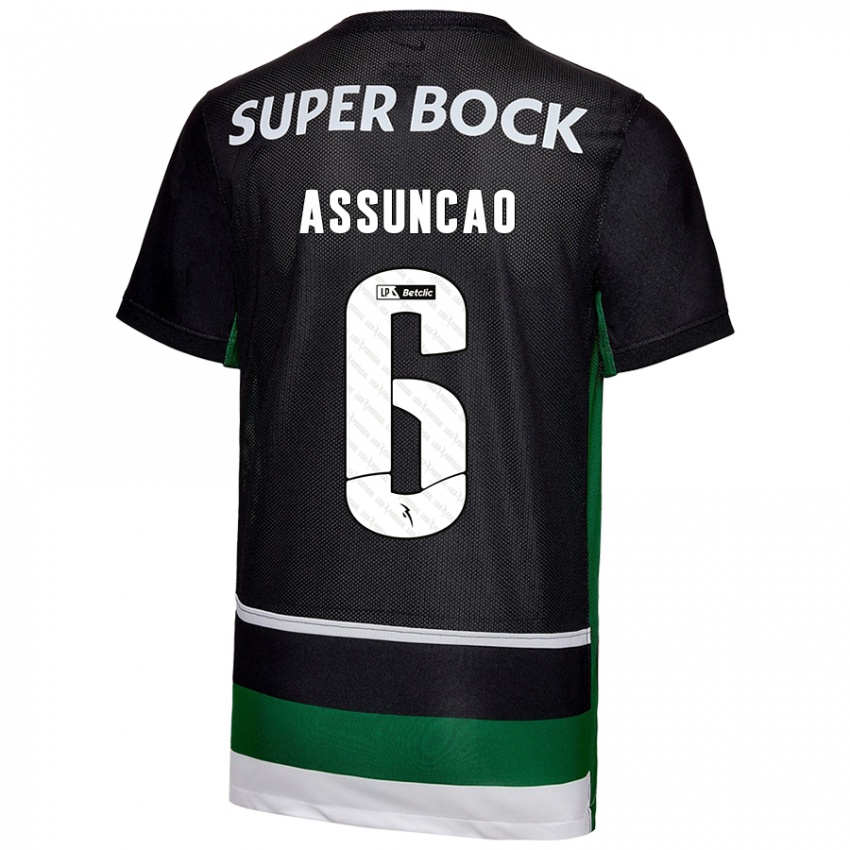 Hombre Camiseta João Assunção #6 Negro Blanco Verde 1ª Equipación 2024/25 La Camisa México