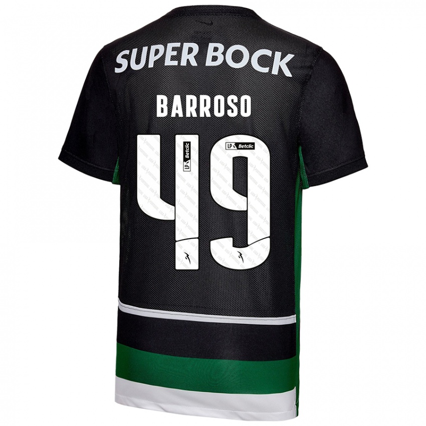 Hombre Camiseta Leonardo Barroso #49 Negro Blanco Verde 1ª Equipación 2024/25 La Camisa México