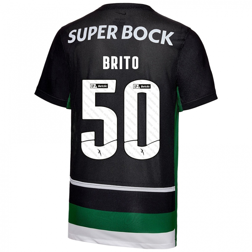 Hombre Camiseta Alexandre Brito #50 Negro Blanco Verde 1ª Equipación 2024/25 La Camisa México