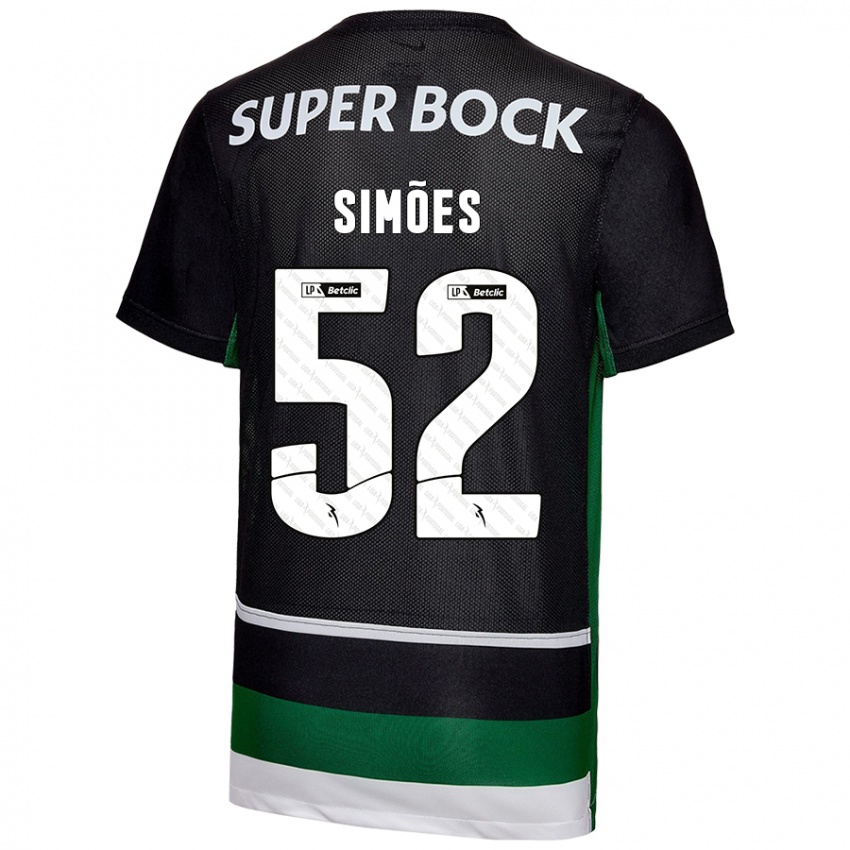 Hombre Camiseta João Simões #52 Negro Blanco Verde 1ª Equipación 2024/25 La Camisa México