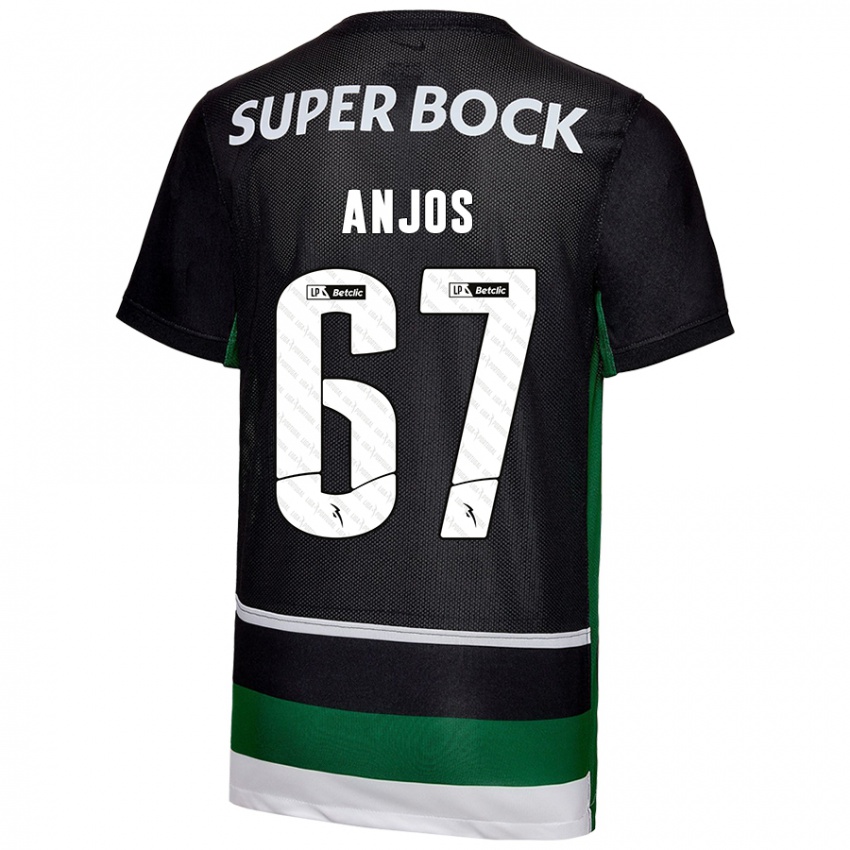 Hombre Camiseta Lucas Anjos #67 Negro Blanco Verde 1ª Equipación 2024/25 La Camisa México