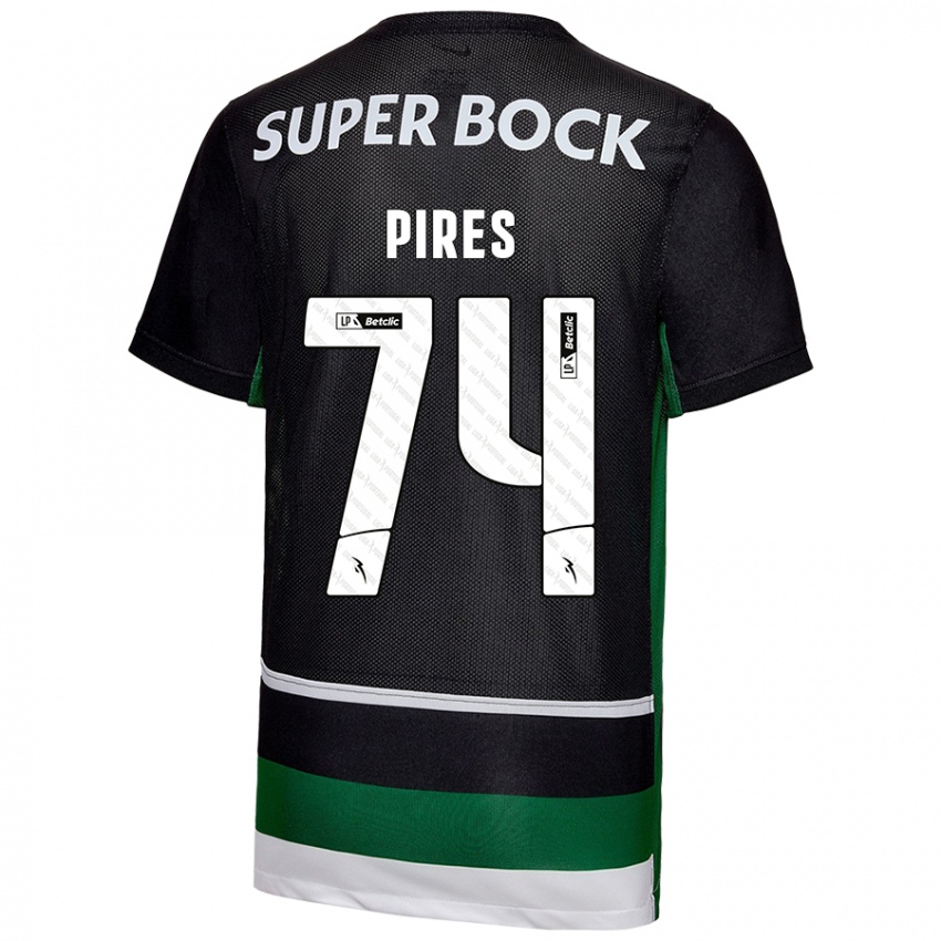 Hombre Camiseta Guilherme Pires #74 Negro Blanco Verde 1ª Equipación 2024/25 La Camisa México