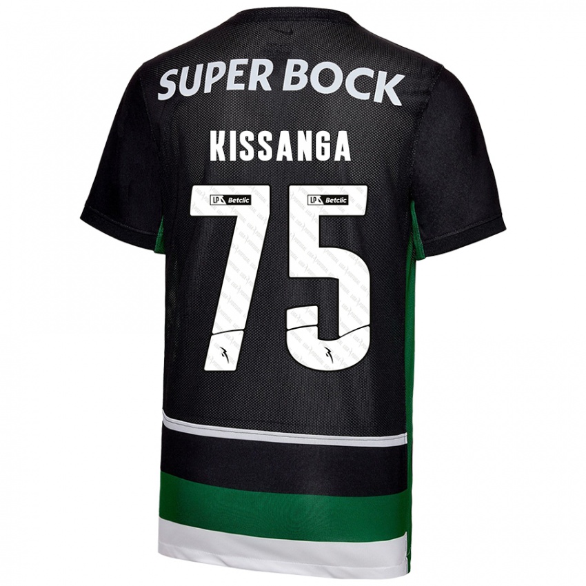 Hombre Camiseta Manuel Kissanga #75 Negro Blanco Verde 1ª Equipación 2024/25 La Camisa México