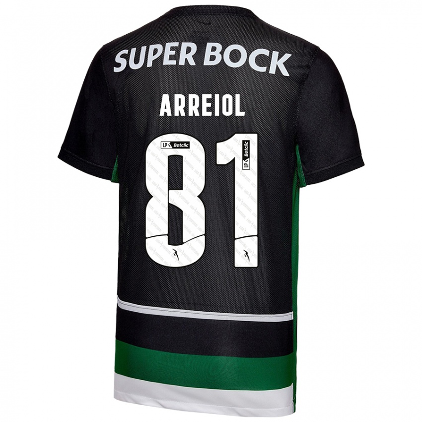 Hombre Camiseta Henrique Arreiol #81 Negro Blanco Verde 1ª Equipación 2024/25 La Camisa México