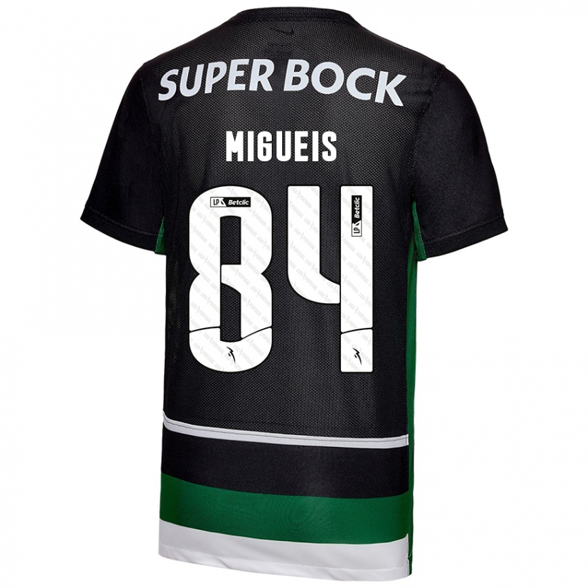 Hombre Camiseta Pedro Miguéis #84 Negro Blanco Verde 1ª Equipación 2024/25 La Camisa México