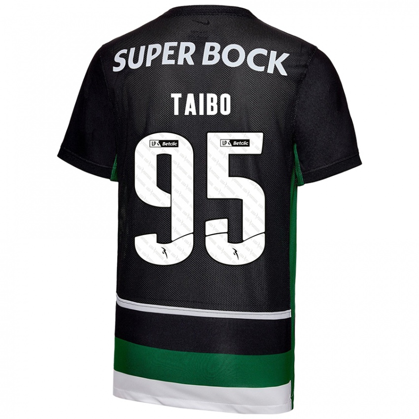 Hombre Camiseta Lucas Taibo #95 Negro Blanco Verde 1ª Equipación 2024/25 La Camisa México