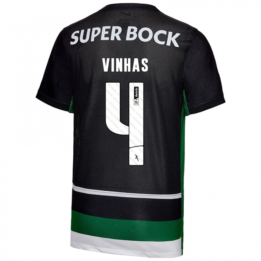 Hombre Camiseta Gabriela Vinhas #4 Negro Blanco Verde 1ª Equipación 2024/25 La Camisa México