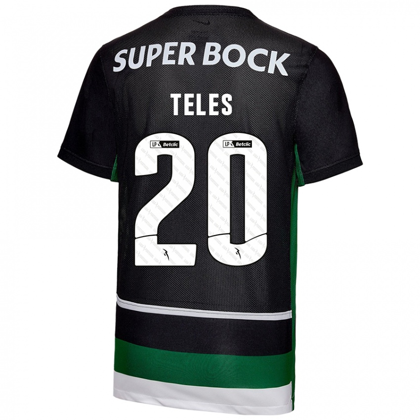 Hombre Camiseta Ana Isabel Teles #20 Negro Blanco Verde 1ª Equipación 2024/25 La Camisa México