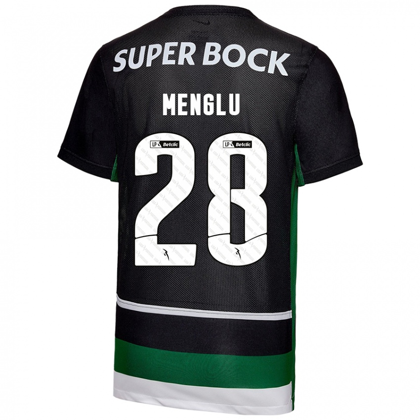 Hombre Camiseta Shen Menglu #28 Negro Blanco Verde 1ª Equipación 2024/25 La Camisa México