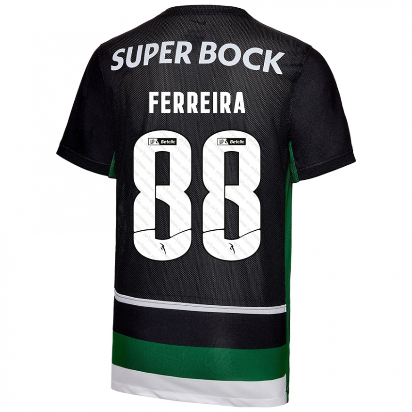 Hombre Camiseta Tiago Ferreira #88 Negro Blanco Verde 1ª Equipación 2024/25 La Camisa México