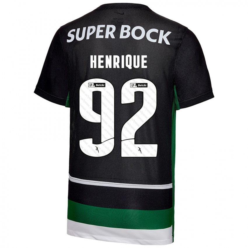 Hombre Camiseta Eduardo Henrique #92 Negro Blanco Verde 1ª Equipación 2024/25 La Camisa México