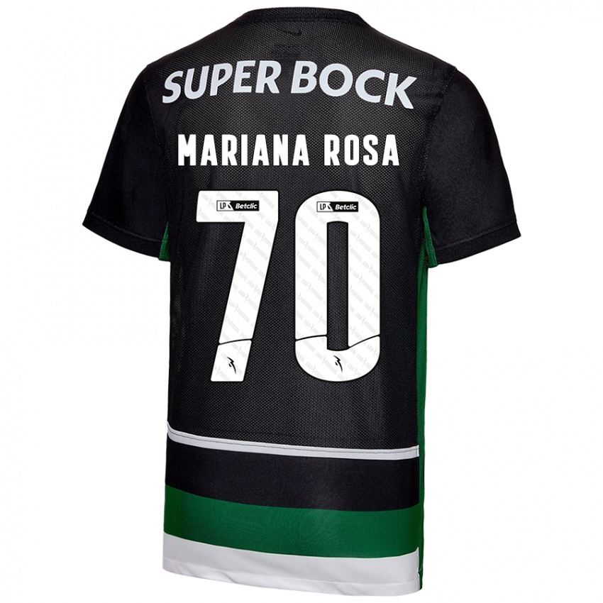 Hombre Camiseta Mariana Silva Pinto Vilaça Da Rosa #70 Negro Blanco Verde 1ª Equipación 2024/25 La Camisa México