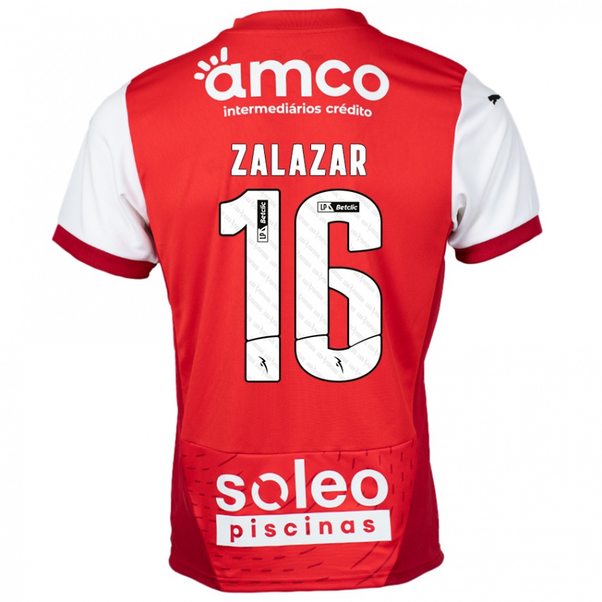 Hombre Camiseta Rodrigo Zalazar #16 Rojo Blanco 1ª Equipación 2024/25 La Camisa México