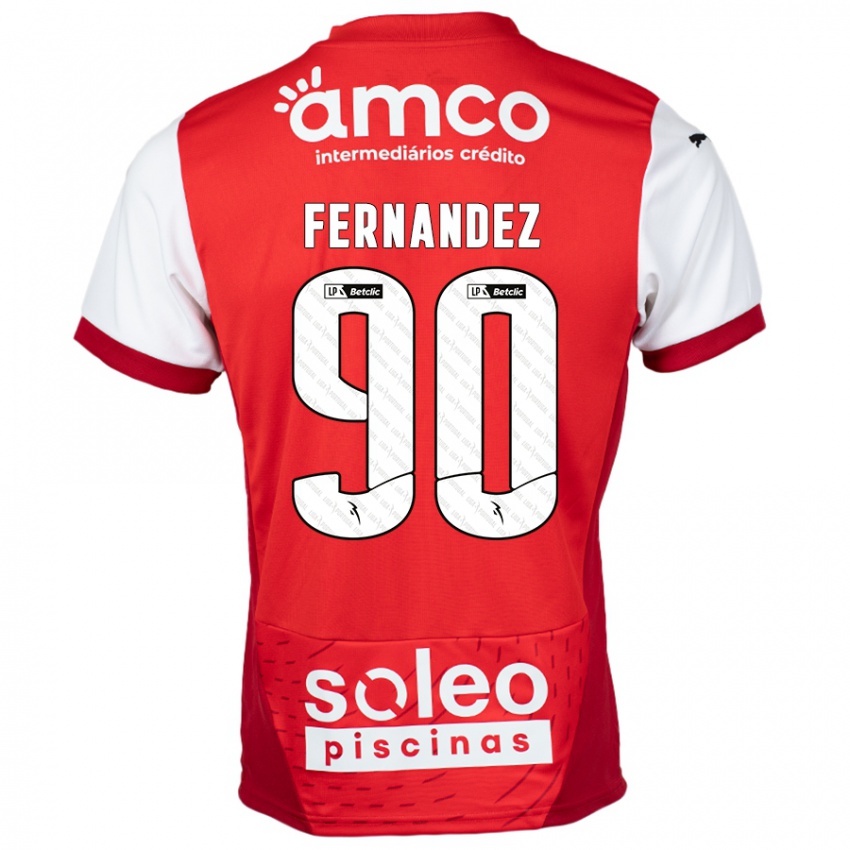 Hombre Camiseta Roberto Fernández #90 Rojo Blanco 1ª Equipación 2024/25 La Camisa México