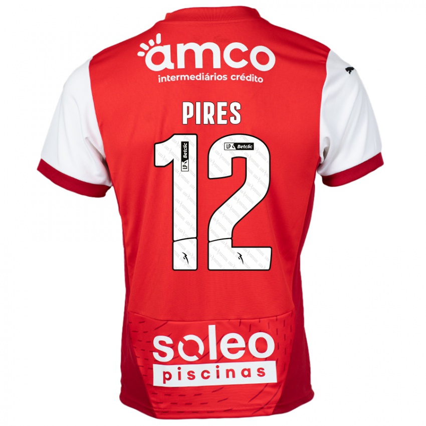 Hombre Camiseta Hugo Pires #12 Rojo Blanco 1ª Equipación 2024/25 La Camisa México