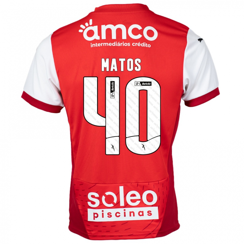 Hombre Camiseta João Matos #40 Rojo Blanco 1ª Equipación 2024/25 La Camisa México