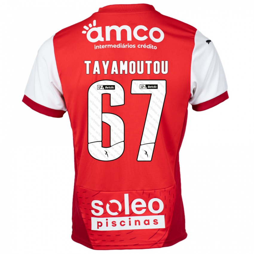 Hombre Camiseta Enzo Tayamoutou #67 Rojo Blanco 1ª Equipación 2024/25 La Camisa México