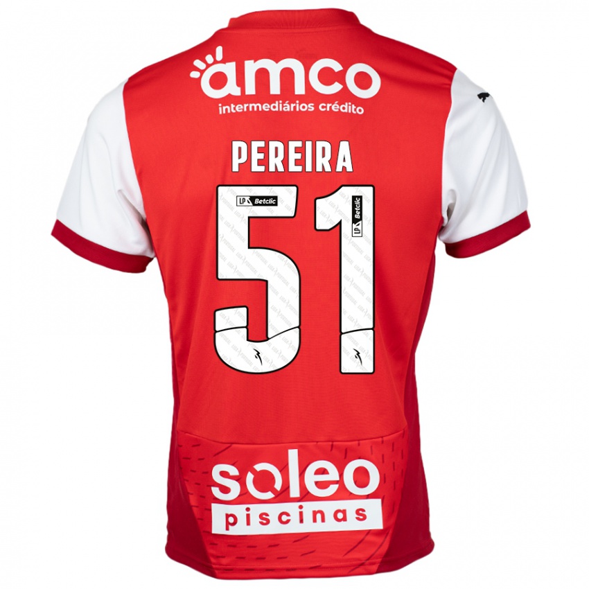 Hombre Camiseta Evy Pereira #51 Rojo Blanco 1ª Equipación 2024/25 La Camisa México